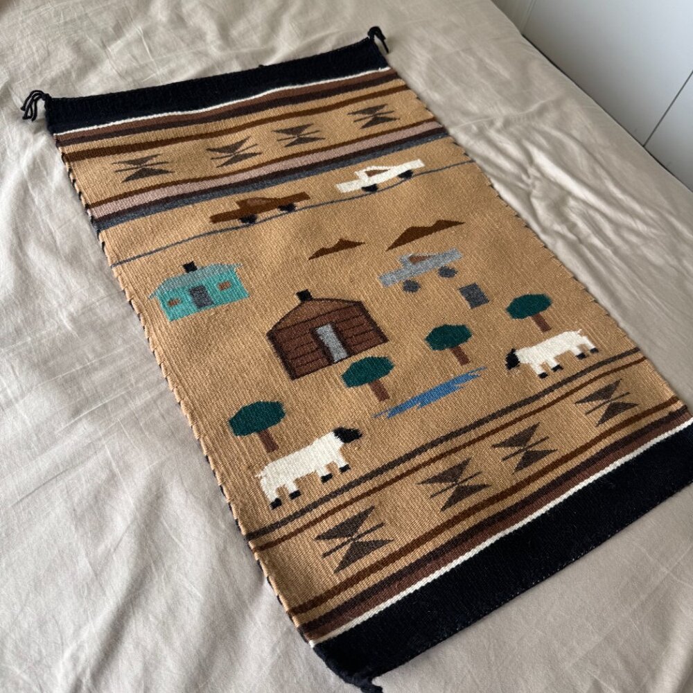 Handmade Navajo Pictorial Rug - Picture 2 of 3